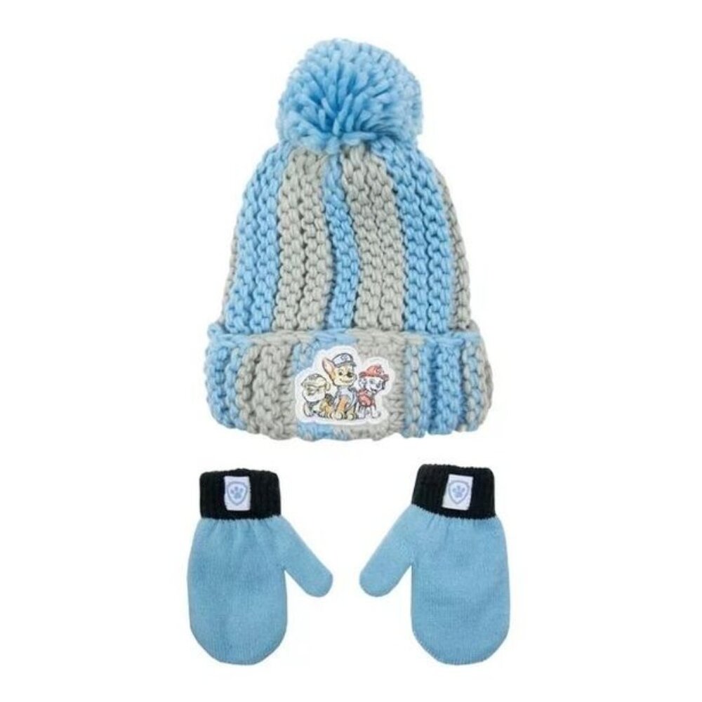 Paw Patrol Toddler Boys Knit Beanie Hat and Gloves Set, new with tags